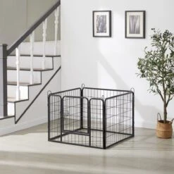 ACAZA Hondenren In 4 Panelen - Hondenkennel - Met Deur - 60 Cm Hoog - Zwart -Merkloos Winkel 1200x1200 1232