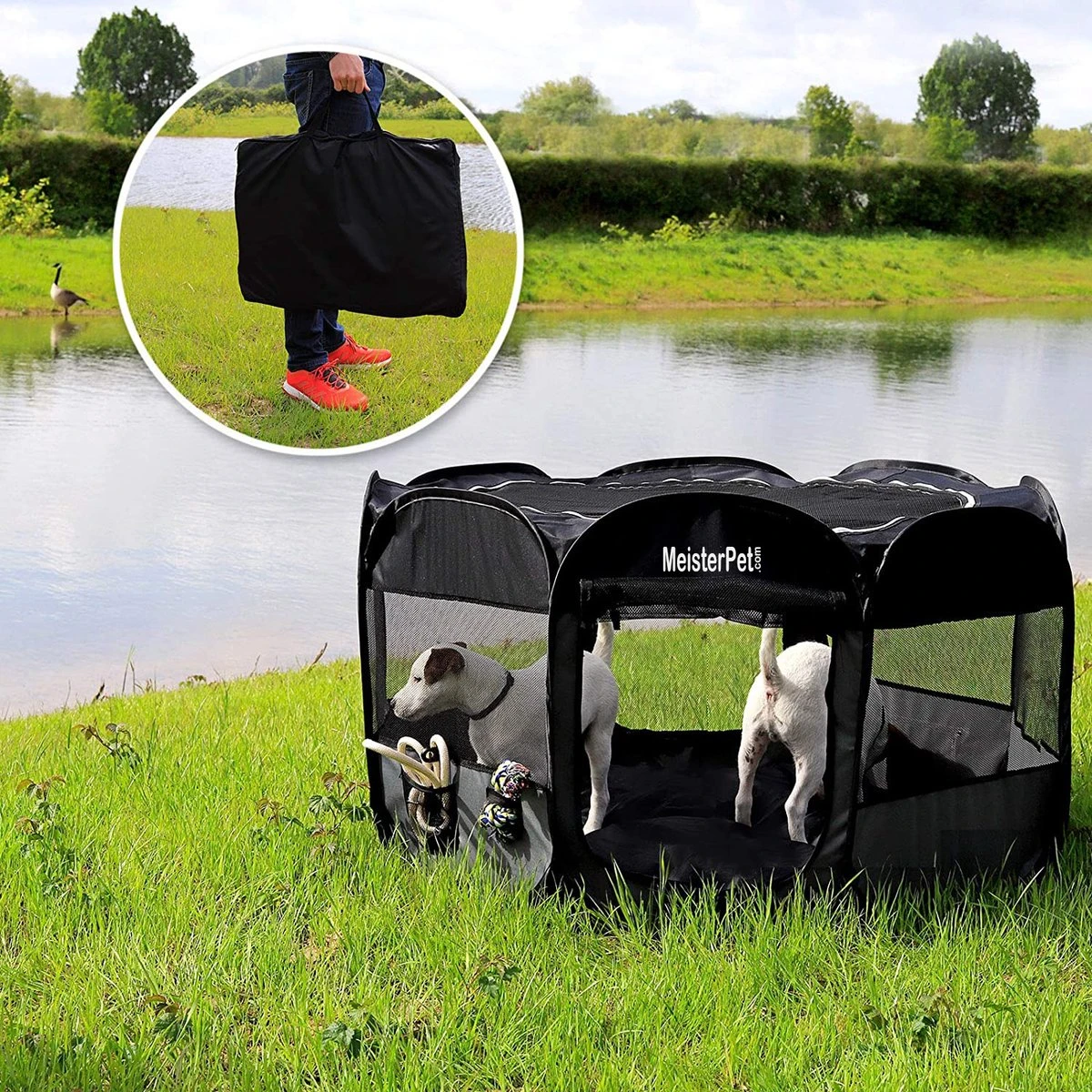 Meisterpet - XXL Opvouwbare Puppyren - 130 X 130 X 60 Cm - Met Gratis Dieren Verzorging Set T.w.v. €19.99 5 Meisterpet - XXL Opvouwbare Puppyren - 130 X 130 X 60 Cm - Met Gratis Dieren Verzorging Set T.w.v. €19.99 - Afbeelding 3
