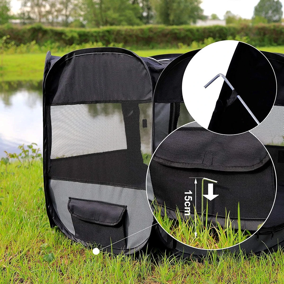 Meisterpet - XXL Opvouwbare Puppyren - 130 X 130 X 60 Cm - Met Gratis Dieren Verzorging Set T.w.v. €19.99 7 Meisterpet - XXL Opvouwbare Puppyren - 130 X 130 X 60 Cm - Met Gratis Dieren Verzorging Set T.w.v. €19.99 - Afbeelding 5