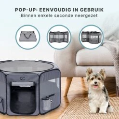 Puppyren - Hondenren - Opvouwbaar - Ook Geschikt Voor Katten En Knaagdieren - Maat M - Grijs - (ØxH) 91x52 Cm -Merkloos Winkel 1200x1200 1261