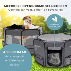 Puppyren - Hondenren - Opvouwbaar - Ook Geschikt Voor Katten En Knaagdieren - Maat M - Grijs - (ØxH) 91x52 Cm -Merkloos Winkel 1200x1200 1262