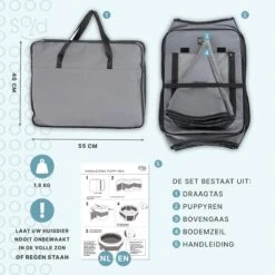 Puppyren - Hondenren - Opvouwbaar - Ook Geschikt Voor Katten En Knaagdieren - Maat M - Grijs - (ØxH) 91x52 Cm -Merkloos Winkel 1200x1200 1263