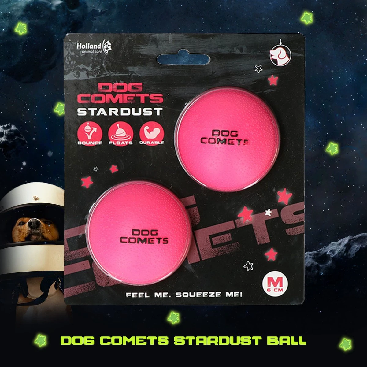Dog Comets Ball Stardust Roze M 2pack – Honden Bal – Honden Speelgoed – Bal Voor Apporteren Van Uw Hond – Natuurlijk Rubber – Bal Diameter Van 6 Cm 4 Dog Comets Ball Stardust Roze M 2pack – Honden Bal – Honden Speelgoed – Bal Voor Apporteren Van Uw Hond – Natuurlijk Rubber – Bal Diameter Van 6 Cm - Afbeelding 2
