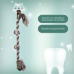 Floss Boss Flostouw – Zeer Stevig En Veilig Hondenspeelgoed – Hondentouw Van Gerecycled Katoen – Grijs Trektouw – 85cm – 600g – 4 Knopen -Merkloos Winkel 1200x1200 1323