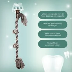 Floss Boss Flostouw – Zeer Stevig En Veilig Hondenspeelgoed – Hondentouw Van Gerecycled Katoen – Grijs Trektouw – 85cm – 600g – 4 Knopen -Merkloos Winkel 1200x1200 1324