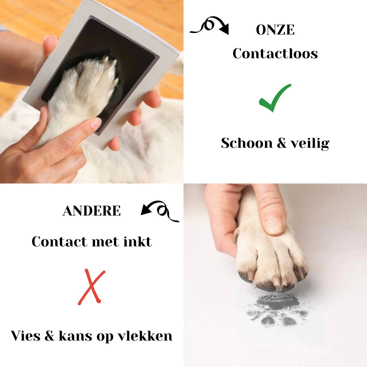 NOVOB® Fotolijst Met Inktafdruk - Pootafdruk Hond - Contactloos - Paw Print - Hondenspeelgoed - Afdruk Huisdier - Cadeau - 23.5 X 29 Cm | Wit 6 NOVOB® Fotolijst Met Inktafdruk - Pootafdruk Hond - Contactloos - Paw Print - Hondenspeelgoed - Afdruk Huisdier - Cadeau - 23.5 X 29 Cm | Wit - Afbeelding 4