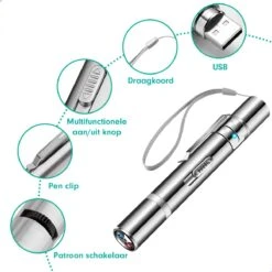 Laserpen - Kattenspeeltjes - Laser - Katten Speelgoed - Kattenspeelgoed - Laserlampje Kat - Speeltjes - Pointer - Lamp - Laserlampje - USB Oplaadbaar -Merkloos Winkel 1200x1200 1358