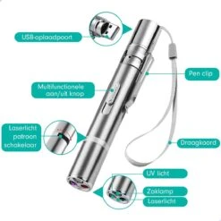 Laserpen - Kattenspeeltjes - Laser - Katten Speelgoed - Kattenspeelgoed - Laserlampje Kat - Speeltjes - Pointer - Lamp - Laserlampje - USB Oplaadbaar -Merkloos Winkel 1200x1200 1361