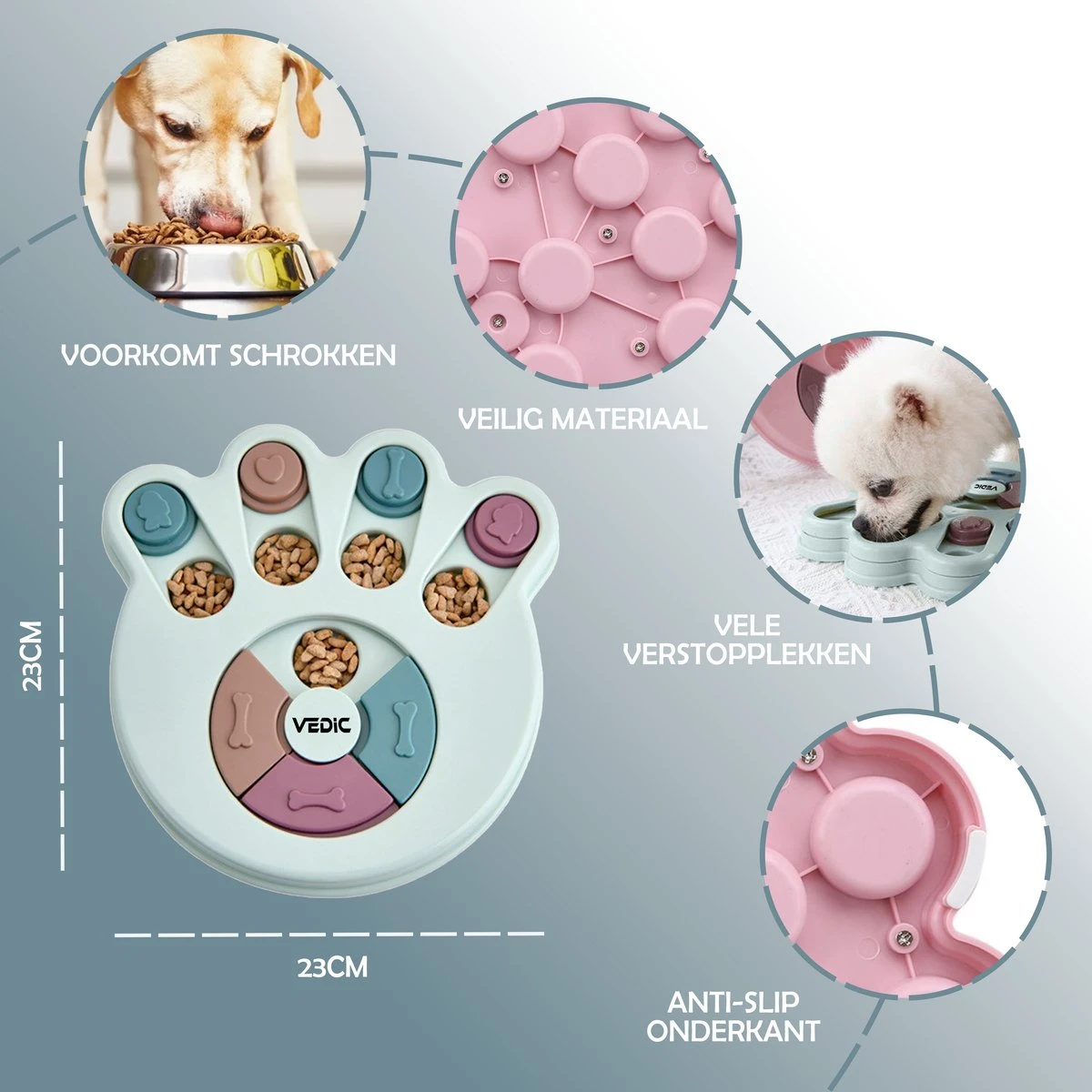 VEDIC® - Hondenpuzzel Hondenpoot Blauw - Intelligentiespeelgoed - Verschuifbare Verstopplekken - 23x23cm 5 VEDIC® - Hondenpuzzel Hondenpoot Blauw - Intelligentiespeelgoed - Verschuifbare Verstopplekken - 23x23cm - Afbeelding 3