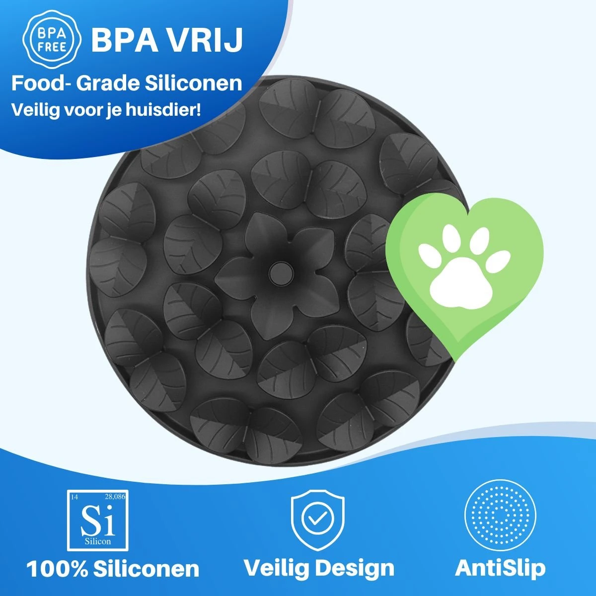 JT Products Siliconen Snuffelmat Zwart - Voor Hond En Kat – Puppy – Kitten – Konijn - Voerbak – Agility Voor De Hond - Honden Speelgoed Intelligentie – Denkspel Hond – Speelgoed Hondje Interactief – Anti Schrok Mat - Likmat 13 JT Products Siliconen Snuffelmat Zwart - Voor Hond En Kat – Puppy – Kitten – Konijn - Voerbak – Agility Voor De Hond - Honden Speelgoed Intelligentie – Denkspel Hond – Speelgoed Hondje Interactief – Anti Schrok Mat - Likmat - Afbeelding 11