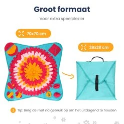 Snuffelmat 70x70cm Inclusief Rubberen Massage Bal & E-book - Speelmat Hond - Denkspel Hond - Puppy Speelgoed - Anti Schrok Mat - Honden Snoepjes - Cadeau Tip -Merkloos Winkel 1200x1200 1402