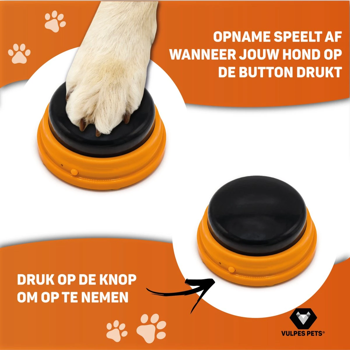 Vulpes Pets® PRO Praatknop Voor Honden Met Speelmat - Dogbuttons - Laat Uw Huisdier Spreken - Hondenspeelgoed - Honden Training - Inclusief E-Book En Speelmat 5 Vulpes Pets® PRO Praatknop Voor Honden Met Speelmat - Dogbuttons - Laat Uw Huisdier Spreken - Hondenspeelgoed - Honden Training - Inclusief E-Book En Speelmat - Afbeelding 3