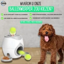 Ceka - Automatische Ballenwerper Hond - Met Voer / Beloning Systeem - Honden Speelgoed Intelligentie - Inclusief 2 Tennisbalen + Voerschep -Merkloos Winkel 1200x1200 1455