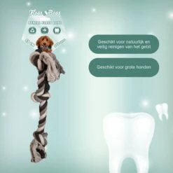 Floss Boss Flostouw – Zeer Stevig En Veilig Hondenspeelgoed – Hondentouw Van Gerecycled Katoen – Grijs Trektouw – 55cm – 325g – 3 Knopen -Merkloos Winkel 1200x1200 1662
