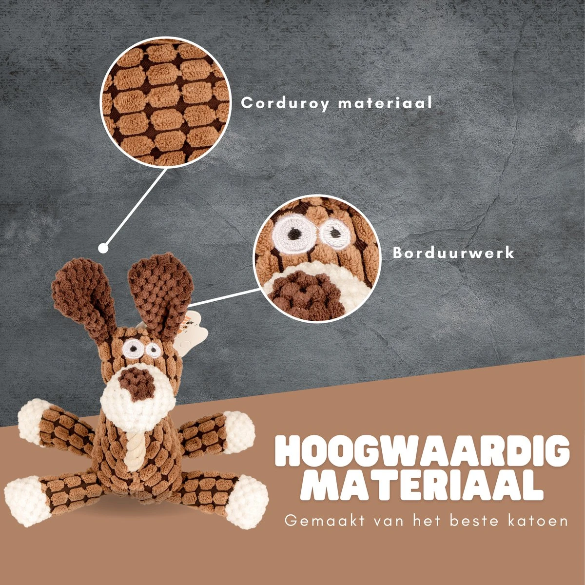 Dutchwide Honden - Knuffel - Met Piep - Extra Sterk - Speelgoed - Pluche - Hondenknuffel - Intelligentie 4 Dutchwide Honden - Knuffel - Met Piep - Extra Sterk - Speelgoed - Pluche - Hondenknuffel - Intelligentie - Afbeelding 2