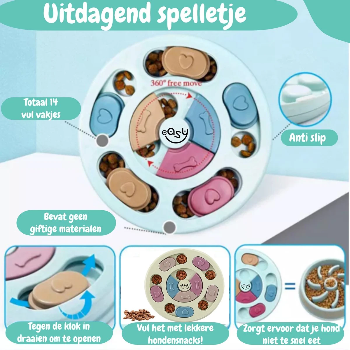 Hondenpuzzel Blauw - Honden Speelgoed - Honden - Hondenbrokken - Hondenspeelgoed - Interactief Spel Voor Honden - Intelligentie Spel - Snuffelmat - Snuffelmat Hond - Hondenspeeltjes - Intelligentie - Hond Speelgoed 5 Hondenpuzzel Blauw - Honden Speelgoed - Honden - Hondenbrokken - Hondenspeelgoed - Interactief Spel Voor Honden - Intelligentie Spel - Snuffelmat - Snuffelmat Hond - Hondenspeeltjes - Intelligentie - Hond Speelgoed - Afbeelding 3