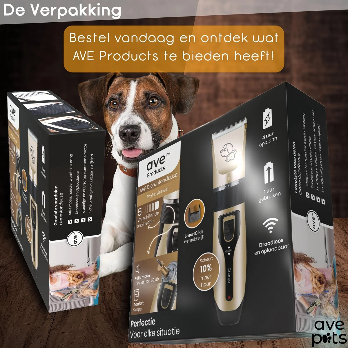 AVE Pets® Complete Hondentondeuse Set - Draadloos Tondeuse - Scheerapparaat Voor Je Hond Of Kat - Huisdier Trimmer - Professionele Dierentondeuse - Dieren Verzorging 10 AVE Pets® Complete Hondentondeuse Set - Draadloos Tondeuse - Scheerapparaat Voor Je Hond Of Kat - Huisdier Trimmer - Professionele Dierentondeuse - Dieren Verzorging - Afbeelding 8