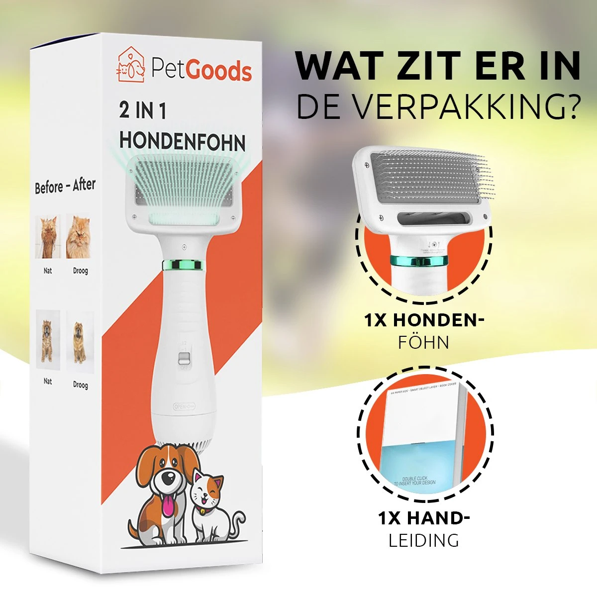 PetGoods 2-in-1 Hondenföhn – Föhn & Borstel - Honden & Katten - Low Noise 10 PetGoods 2-in-1 Hondenföhn – Föhn & Borstel - Honden & Katten - Low Noise - Afbeelding 8