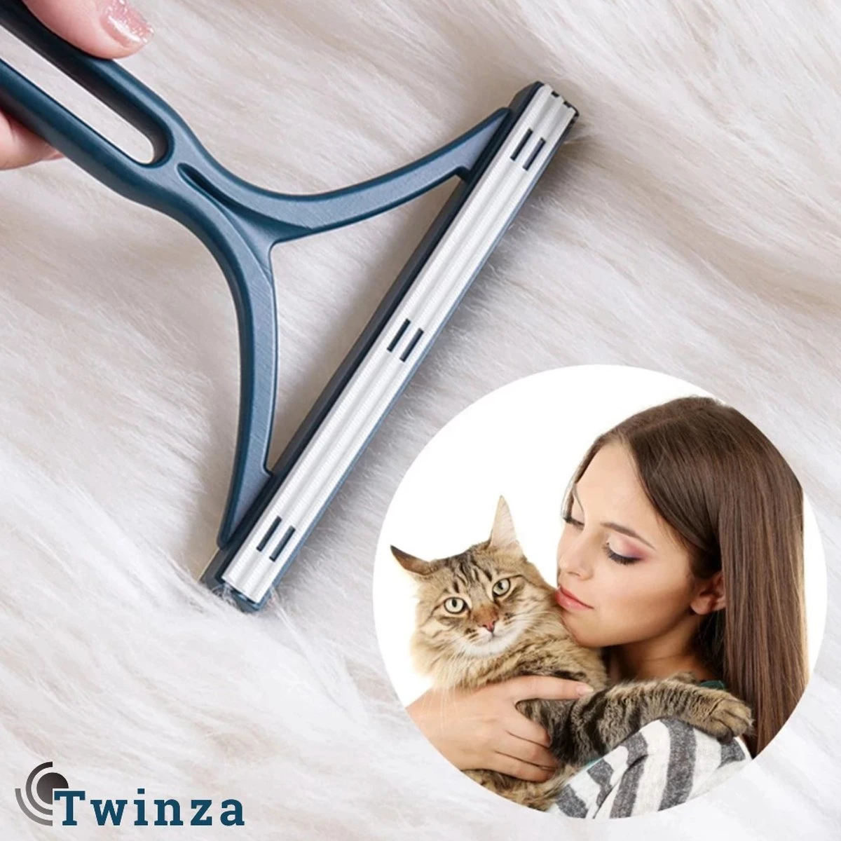 |Twinza®|Huisdierhaar Verwijderaar - Haarverwijderaar, Huisdieren - Kattenhaar - Hondenhaar - Knaagdieren - Kleding - Meubels - Donkerblauw 5 |Twinza®|Huisdierhaar Verwijderaar - Haarverwijderaar, Huisdieren - Kattenhaar - Hondenhaar - Knaagdieren - Kleding - Meubels - Donkerblauw - Afbeelding 3