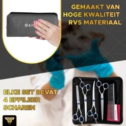 Toivo Schaar Voor Dieren - Zilver - Effileerscharen - Honden Scharenset - Dierenschaar - Set 5 Stuks - Trimscharen - Trimset - Uitdunschaar Hond - Schaar Honden -Merkloos Winkel 1200x1200 41
