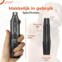 PetGoods Elektrische Nagel Vijl Voor Huisdieren - Incl. 2 Vijlen - Honden/Katten/Dieren - Draadloos 18 PetGoods Elektrische Nagel Vijl Voor Huisdieren - Incl. 2 Vijlen - Honden/Katten/Dieren - Draadloos -Merkloos Winkel 1200x1200 429
