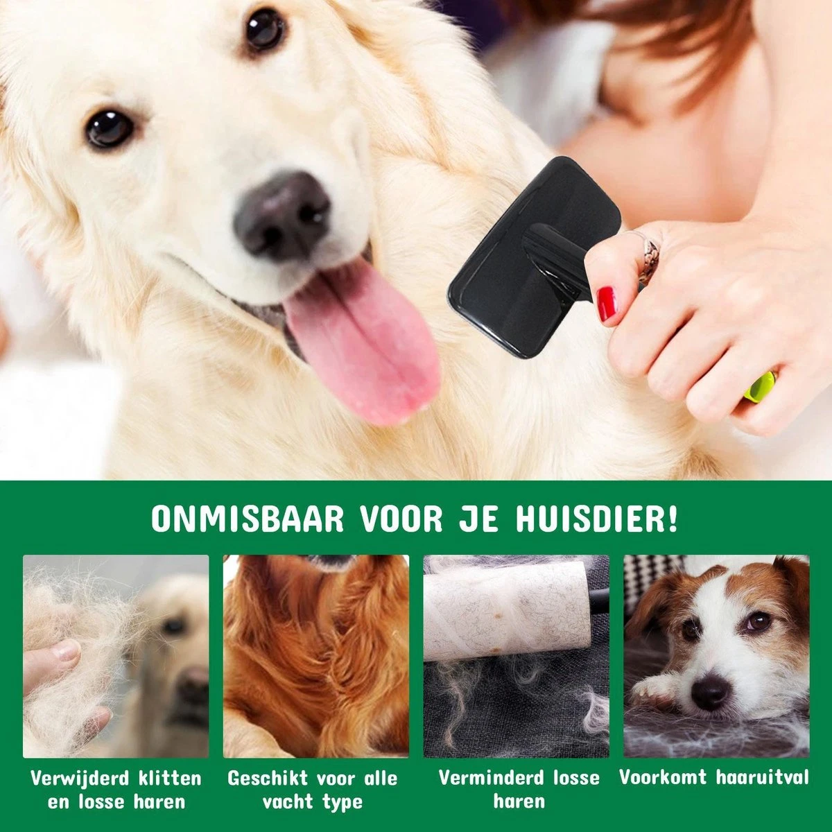 Mister Mill 2 Zijdige Ondervacht Kam Plus Slicker Borstel - Honden/Katten Kam - Voordeel Set 9 Mister Mill 2 Zijdige Ondervacht Kam Plus Slicker Borstel - Honden/Katten Kam - Voordeel Set - Afbeelding 7