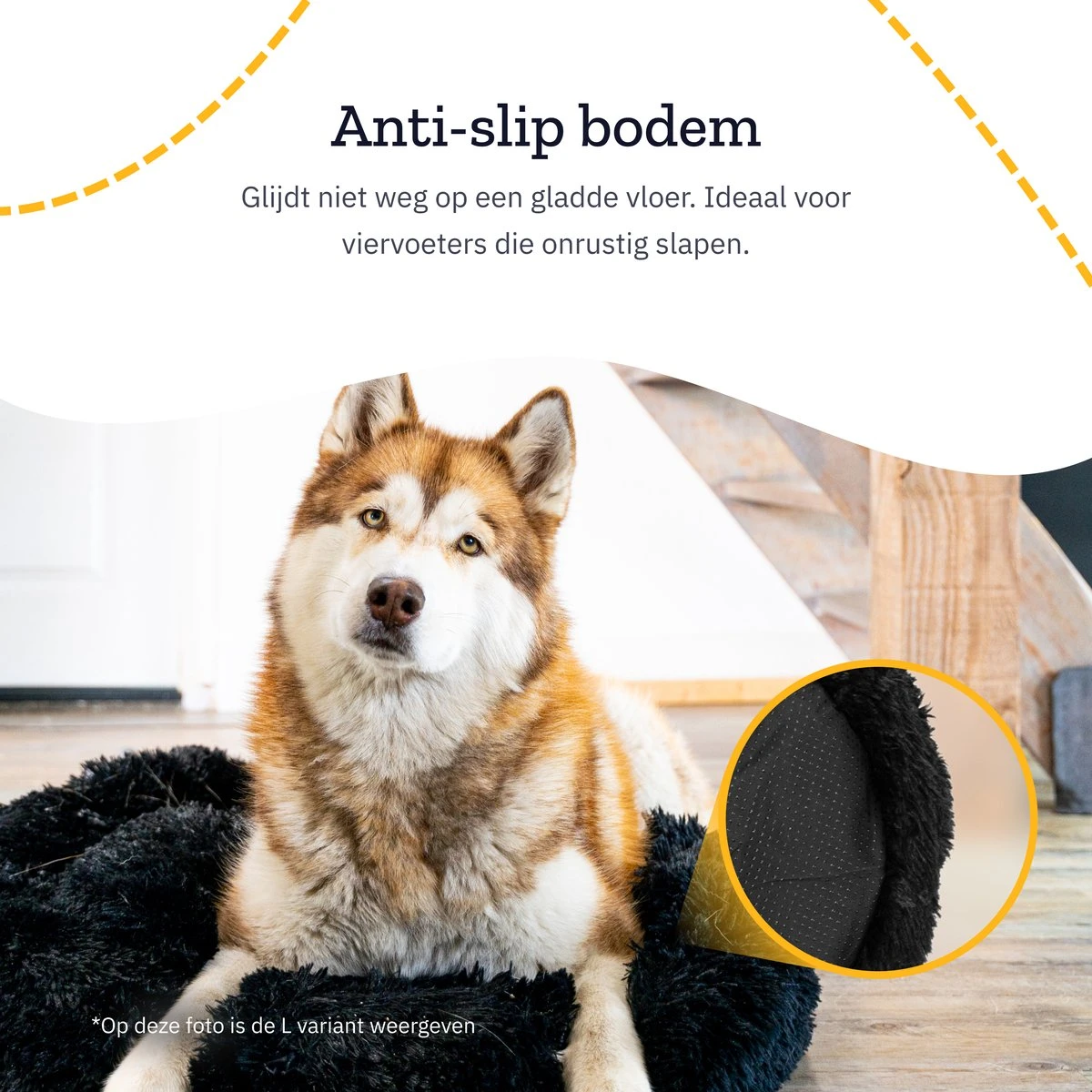 All 4 Pets Supply® Hondenmand Donut - Maat M - Geschikt Voor Honden Tot 50 Cm - Hondenkussen - Zwart 5 All 4 Pets Supply® Hondenmand Donut - Maat M - Geschikt Voor Honden Tot 50 Cm - Hondenkussen - Zwart - Afbeelding 3