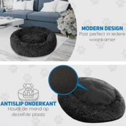 Pawzle Hondenmand - Donut Hondenkussen - Kattenmand - Bed Voor Honden & Katten - Wasbaar - 120cm - Zwart 15 Pawzle Hondenmand - Donut Hondenkussen - Kattenmand - Bed Voor Honden & Katten - Wasbaar - 120cm - Zwart -Merkloos Winkel 1200x1200 841