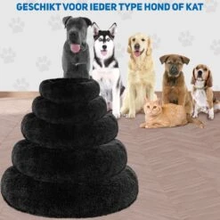 Pawzle Hondenmand - Donut Hondenkussen - Kattenmand - Bed Voor Honden & Katten - Wasbaar - 80cm - Zwart 16 Pawzle Hondenmand - Donut Hondenkussen - Kattenmand - Bed Voor Honden & Katten - Wasbaar - 80cm - Zwart -Merkloos Winkel 1200x1200 874