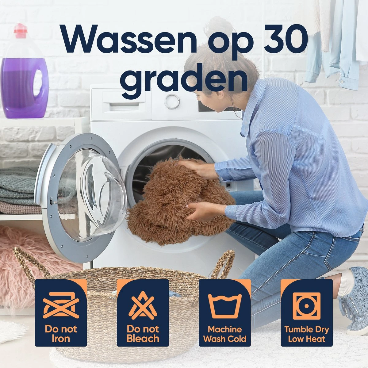 Happysnoots Hondenmand Met Rits - 80cm - Hondenbed - Donut Dog Bed - Fluffy - Grijs - Wasbaar 7 Happysnoots Hondenmand Met Rits - 80cm - Hondenbed - Donut Dog Bed - Fluffy - Grijs - Wasbaar - Afbeelding 5