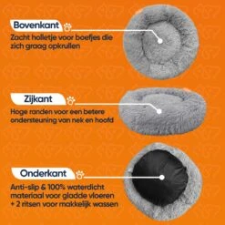Happysnoots Hondenmand Met Rits - 80cm - Hondenbed - Donut Dog Bed - Fluffy - Grijs - Wasbaar 24 Happysnoots Hondenmand Met Rits - 80cm - Hondenbed - Donut Dog Bed - Fluffy - Grijs - Wasbaar -Merkloos Winkel 1200x1200 884