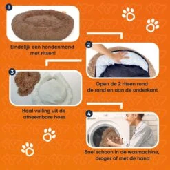 Happysnoots Hondenmand Met Rits - 80cm - Hondenbed - Donut Dog Bed - Fluffy - Grijs - Wasbaar 27 Happysnoots Hondenmand Met Rits - 80cm - Hondenbed - Donut Dog Bed - Fluffy - Grijs - Wasbaar -Merkloos Winkel 1200x1200 886