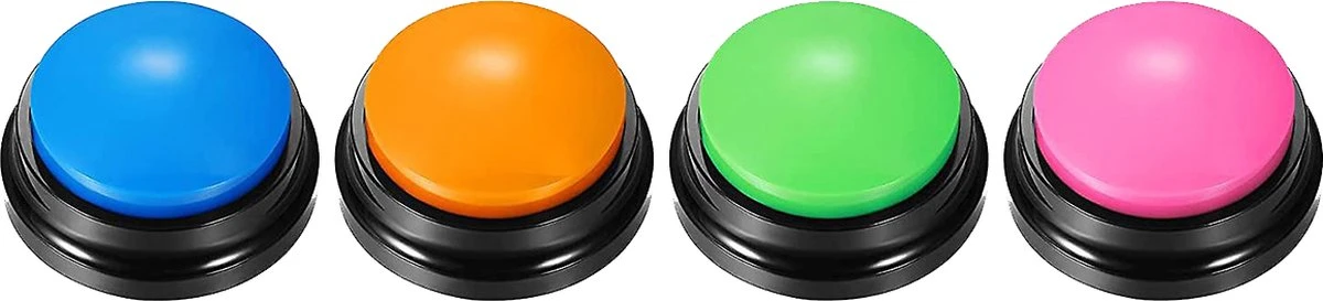 Merkloos Dog Buttons Praatknop Voor Honden - Met Opname Functie - Met Stickers - Intelligentie Speelgoed - 4 Stuks 3 Merkloos Dog Buttons Praatknop Voor Honden - Met Opname Functie - Met Stickers - Intelligentie Speelgoed - 4 Stuks