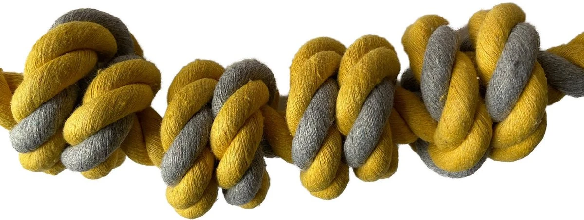 BoDutch Flostouw Hond - Hondenspeelgoed - Trektouw Hond - Hondentouw - Flostouw Hond - 60 Cm - Apporteerspeelgoed - Geel/Grijs 8 BoDutch Flostouw Hond - Hondenspeelgoed - Trektouw Hond - Hondentouw - Flostouw Hond - 60 Cm - Apporteerspeelgoed - Geel/Grijs - Afbeelding 6