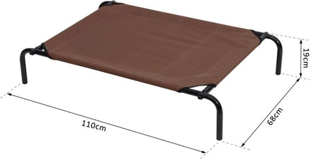 PawHut Hondenstretcher XL 110x68x19 Cm. Bruin / Grijs 6 PawHut Hondenstretcher XL 110x68x19 Cm. Bruin / Grijs - Afbeelding 4
