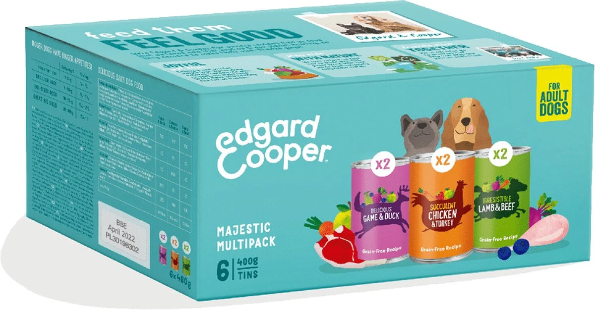 Edgard & Cooper Hondenvoer Multipack Kip - Wild - Lam 6 X 400 Gr 13 Edgard & Cooper Hondenvoer Multipack Kip - Wild - Lam 6 X 400 Gr - Afbeelding 11
