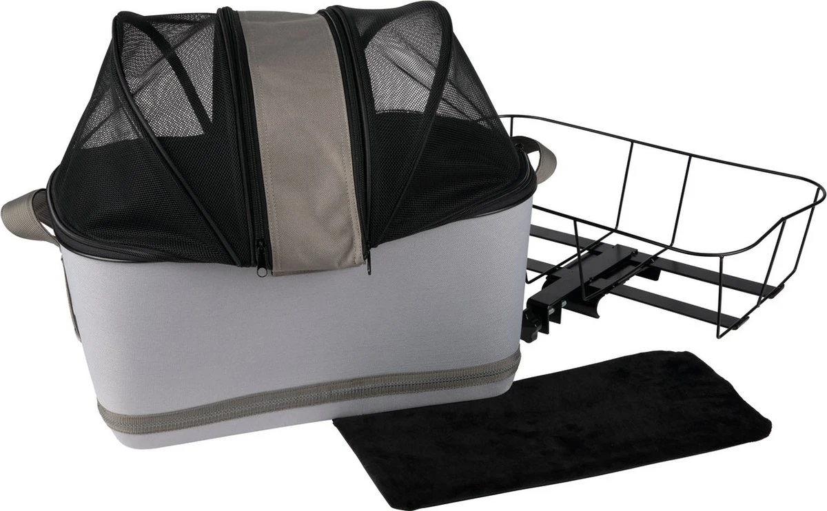 Zoofari Fiets Hondenmand - Max. Belasting: 6 Kg - Met Geïntegreerd Signaaltoon - Ca. 47 X 29 X 45 Cm (l X B X H) - Stevig Metalen Frame Voor Montage Op De Bagagedrager - Met Zijdelingse Gaasafdekkingen Voor Een Goede Luchtcirculatie - Uitneembare Tas 5 Zoofari Fiets Hondenmand - Max. Belasting: 6 Kg - Met Geïntegreerd Signaaltoon - Ca. 47 X 29 X 45 Cm (l X B X H) - Stevig Metalen Frame Voor Montage Op De Bagagedrager - Met Zijdelingse Gaasafdekkingen Voor Een Goede Luchtcirculatie - Uitneembare Tas - Afbeelding 3