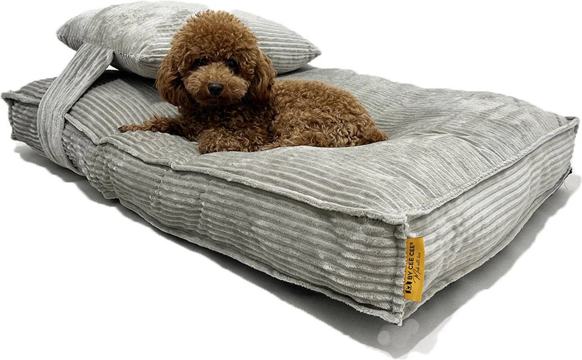 Orthopedisch Hondenkussen Grijs - Hondenmand Ribstof Premium L - Luxe Hondenbed 100x70cm - Grijs Tot 40 KG 3 Orthopedisch Hondenkussen Grijs - Hondenmand Ribstof Premium L - Luxe Hondenbed 100x70cm - Grijs Tot 40 KG