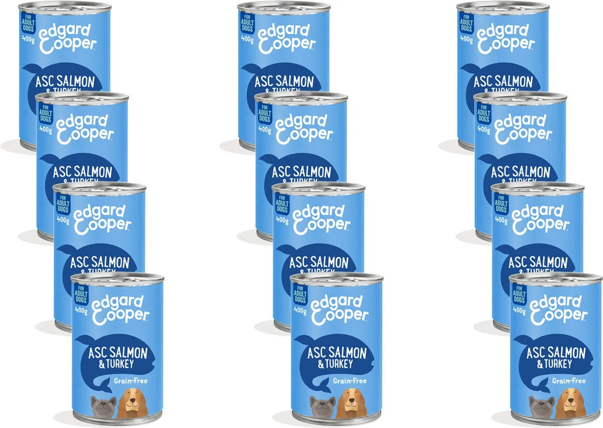 Merkloos Edgard&Cooper Blik Salmon Turkey Adult - Hondenvoer - 12 X Zalm Kalkoen 400 G Graanvrij 4 Merkloos Edgard&Cooper Blik Salmon Turkey Adult - Hondenvoer - 12 X Zalm Kalkoen 400 G Graanvrij - Afbeelding 2
