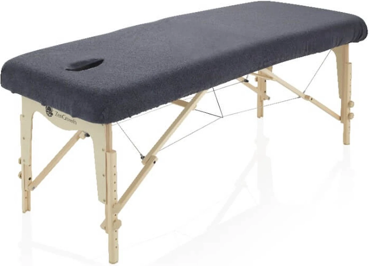 Hoeslaken Massagetafel Grijs- Extra Dik - Badstof Stretch - Met Uitsparing 4 Hoeslaken Massagetafel Grijs- Extra Dik - Badstof Stretch - Met Uitsparing - Afbeelding 2