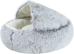 Mooki Nova Plushe - Kattenmand - Luxe Kattenbed - Kattenkussen - Cavebed - Donut - Extra Zacht & Comfortabel - Hondenmand - Lichtblauw - 50 Cm -Merkloos Winkel 1200x887