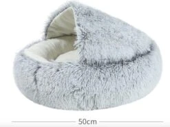 Mooki Nova Plushe - Kattenmand - Luxe Kattenbed - Kattenkussen - Cavebed - Donut - Extra Zacht & Comfortabel - Hondenmand - Lichtblauw - 50 Cm -Merkloos Winkel 1200x897 2