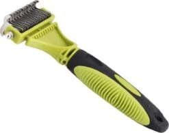 Hondenborstel - Dubbelzijdig Ontharing Tool - Herbruikbare Honden & Kattenvachtkam - Huisdier Grooming - 1 Stuk - Groen -Merkloos Winkel 1200x948