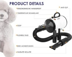 Forgoods Professionele Hondenfohn - Waterblazer Voor Honden - Hondenfohn Met 4 Opzetstukken - 2800W Verstelbaar Vermogen - Roze -Merkloos Winkel 1200x954