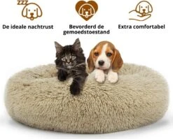 Behave Donut Hondenmand - Hondenkussen - Hondenbed - Kattenmand - Fluffy - Donut - 50cm - Beige -Merkloos Winkel 1200x966 1