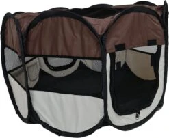Dailyibed Opvouwbare Puppyren - Bruin - 115x115x58 Cm - Incl. Draagtas - Incl. Voederbak -Merkloos Winkel 1200x983 2