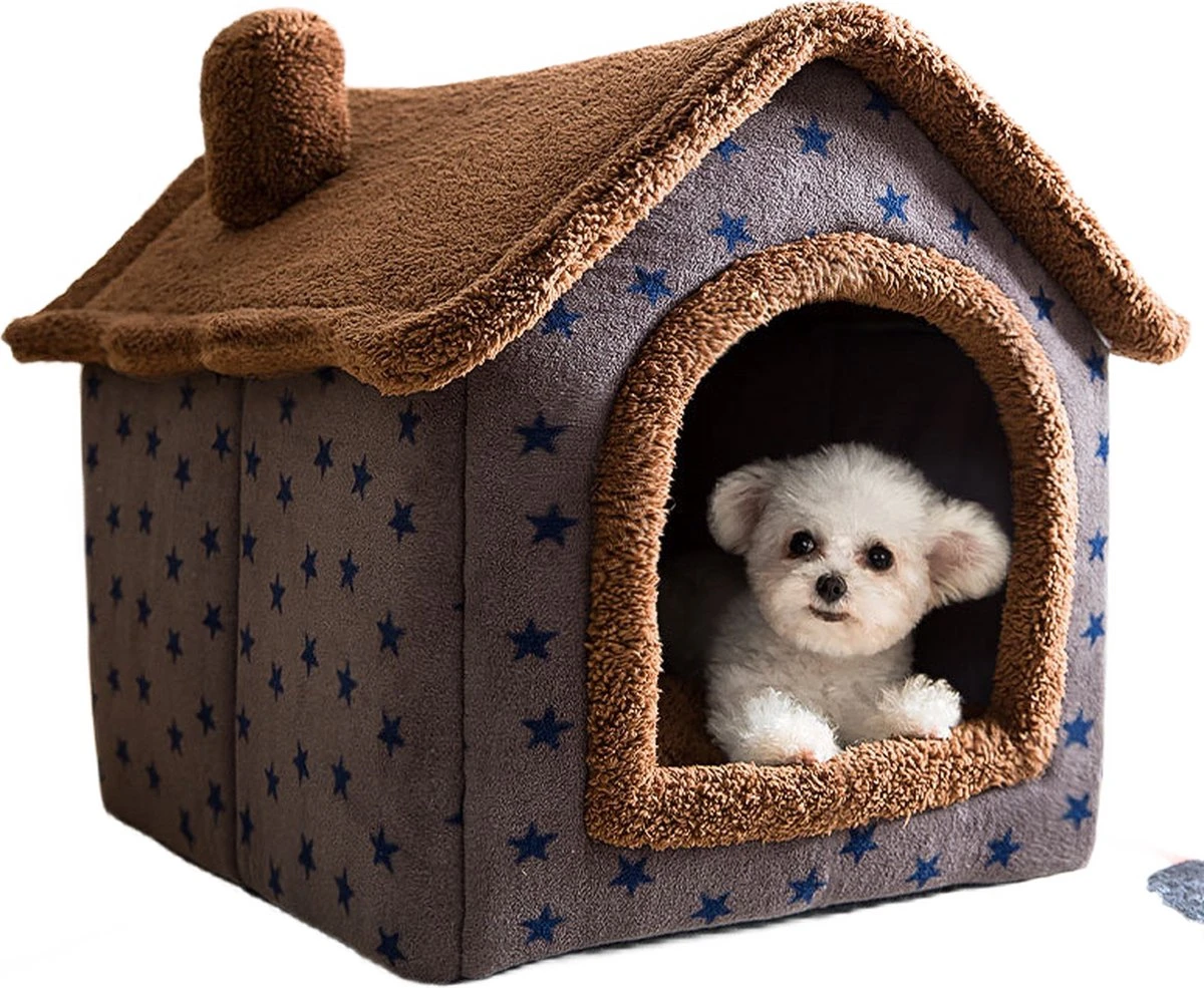 Château Animaux® Hondenhuis - Kattenhuis - 50 X 40x 46 Cm - Dierenhuis - Kattenhok - Hondentent - Hondenhuisjes Voor Binnen - Bruin 3 Château Animaux® Hondenhuis - Kattenhuis - 50 X 40x 46 Cm - Dierenhuis - Kattenhok - Hondentent - Hondenhuisjes Voor Binnen - Bruin