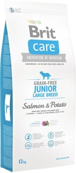 Brit Care Grain Free Junior Large Breed Salmon & Potato 12 Kg - Hond -Merkloos Winkel 528x1200