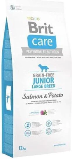 Brit Care Grain Free Junior Large Breed Salmon & Potato 12 Kg - Hond -Merkloos Winkel 544x1200