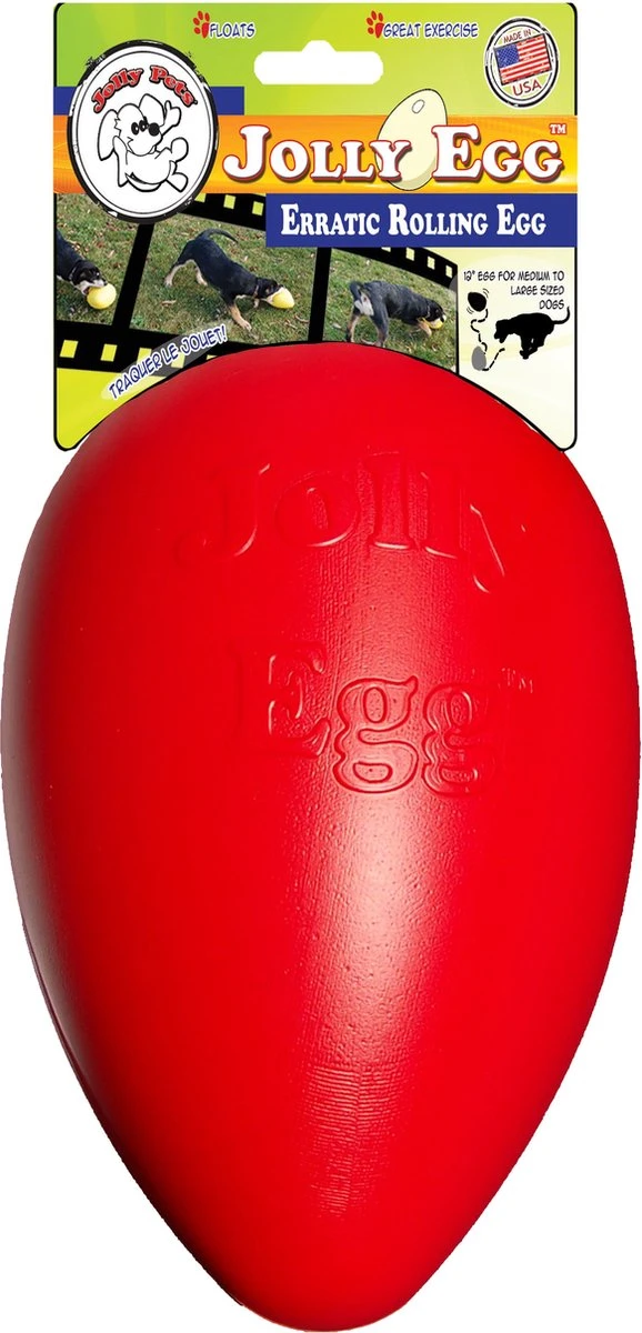 Jolly Pets Jolly Egg Hondenspeelgoed – Stevige Hondenbal – Gemaakt Van Extreem Duurzaam Kunststof – Geschikt Voor De Grotere Hond – Hondenspeeltjes – Weerbestendig - 30cm – Rood 6 Jolly Pets Jolly Egg Hondenspeelgoed – Stevige Hondenbal – Gemaakt Van Extreem Duurzaam Kunststof – Geschikt Voor De Grotere Hond – Hondenspeeltjes – Weerbestendig - 30cm – Rood - Afbeelding 4